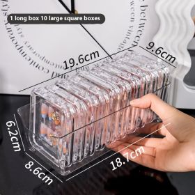 Transparent Manicure Small Wear Nail Box Handmade Nail Storage Box (Option: Long Box And10 8.5cm Square)