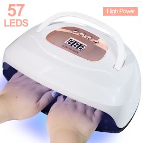 LED UV Lamp Nail Dryer 57 PCS LEDs Fast Drying Nail Gel Polish Manicure Gel Lamp With Motion Sensing LCD Display (Option: Golden)