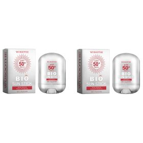 WUSOOTHE Bio Sun Stick 15g - Advanced Protection With Peptide Complex, Collagen And Hyaluronic Acid SPF50,PortableStrong UVProtection Sunscreen Stick (Option: 2box)