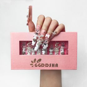 GGddsha 2024 New PMMA Acrylic Press On Nails StunningBling Nails, Rhinestone Fake Nails, Glitter Rhinestone NailsGradient  Fake NailsEnchanted Duo (Option: L)