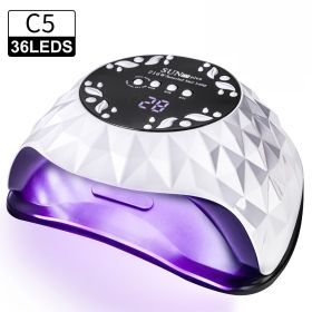Nail Lamp, Nail Lamp Nail Dryer For All Gel Polish Fast Curing With 4 Timers Removable Base Large Space Automatic Nails Equipment (Option: White)