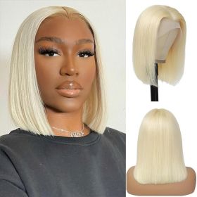 4x4 Lace Closed Non-toxic Wig, Synthetic Wig, Straight Wave Head, 10-inch Non-adhesive Lace Front Piece, Suitable For The Whole Scene. (Option: T613-10inch)
